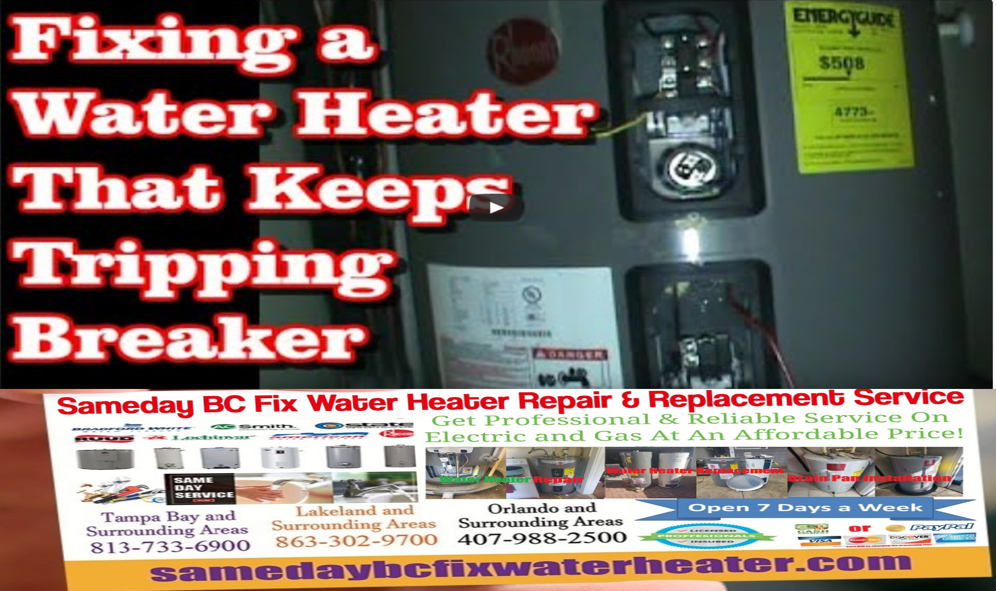 Water Heater Breaker Keep Tripping Repair, Replacement, Installation Service Near Me